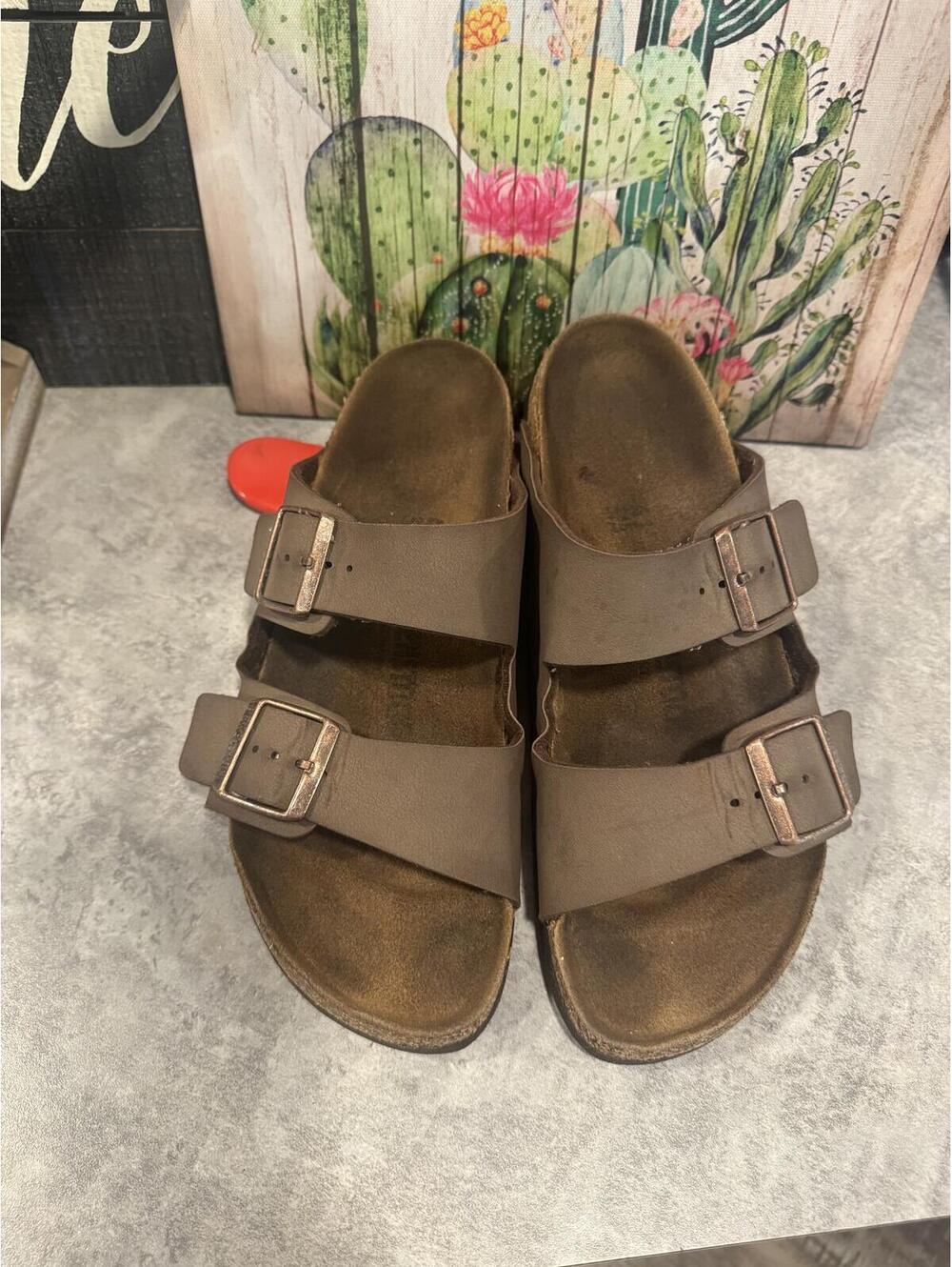 Birkenstock Sandals Arizona Birk Mocha Brown Unisex  sz 41  Men 8 Women 9/10
